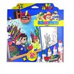 ماژيك 6 رنگ ميني جامبو با بوم نقاشي schoolfans - fa 9279